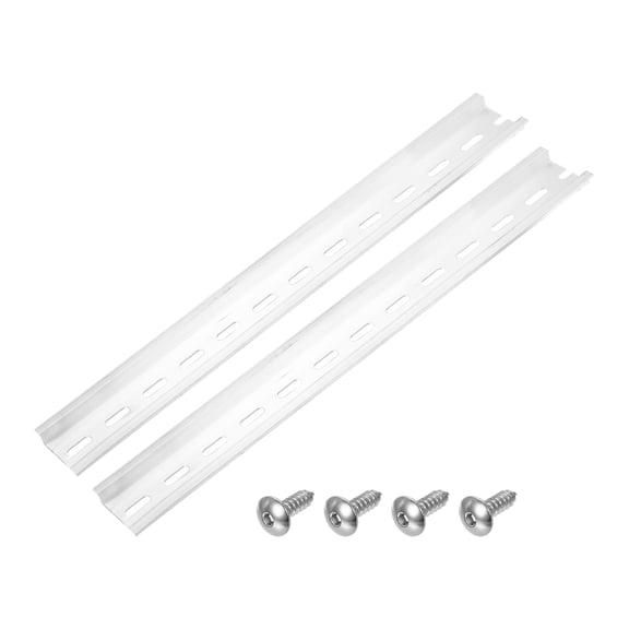 Uxcell DIN Rail Slotted Zinc Plated Iron Mounting Guide with Stainless Steel Screws for Equipment Installation