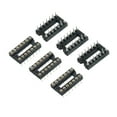 thumbnail image 1 of Uxcell DIP IC Chip Socket Adapter Round Pin 14P 2.54mm Pitch IC Socket for PCB Board Chip, 6 Pack, 1 of 7