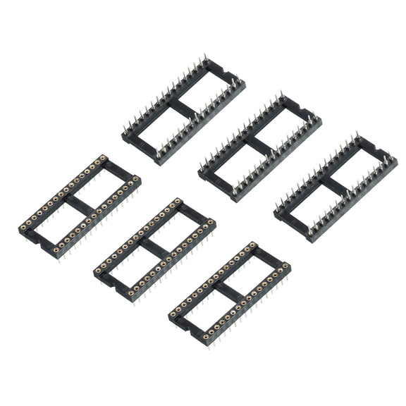 Uxcell DIP IC Chip Socket Adapter Round Pin 32P 2.54mm Pitch IC Socket for PCB Board Chip, 6 Pack
