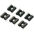 thumbnail image 1 of Uxcell DIP IC Chip Socket Adapter Round Pin 8P 2.54mm Pitch IC Socket for PCB Board Chip, 6 Pack, 1 of 7