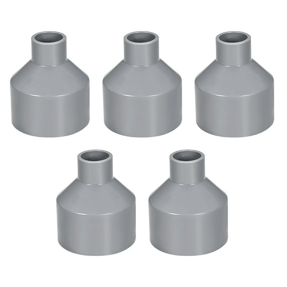Uxcell DWV Reducing Coupling Schedule 40 1/2-inch x 1-1/2-inch Socket Gray 5Pcs