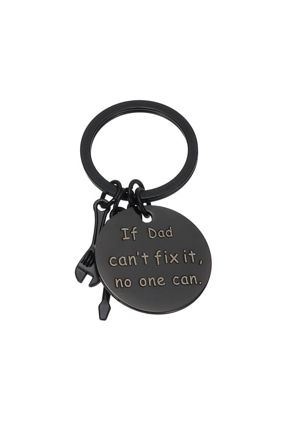 Dad Keychain Funny Key Chain Gifts from Son, Dad Style, Black