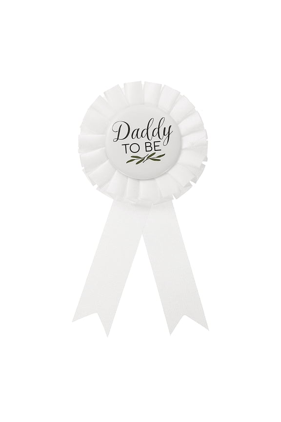 Daddy to Be & Mom to Be Tinplate Badge Pin, 1Set Gender Reveal Leaf Pins, White