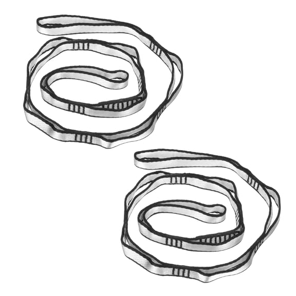 Uxcell Daisy Chain Straps Strong Climbing Strap Adjustable Nylon Chain Sling with 8 Loops Silver Tone 2 Pack