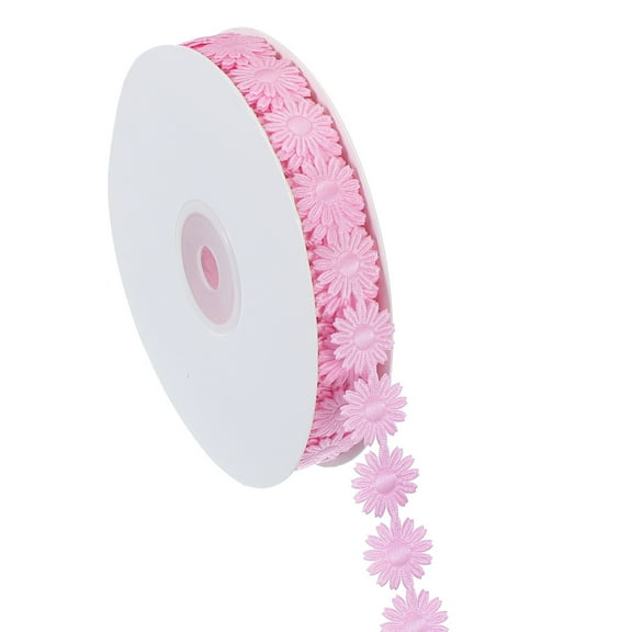 Uxcell Daisy Flower Lace Trim for DIY Crafts Sewing Trim Embellishments Pink