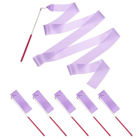 Uxcell Dance Ribbons, Gymnastics Dance Streamers with Non-Slip Wand Dance Flags Light Purple