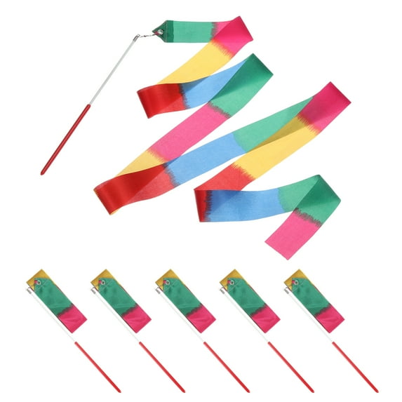 Uxcell Dance Ribbons, Gymnastics Dance Streamers with Non-Slip Wand Dance Flags Multi-Color