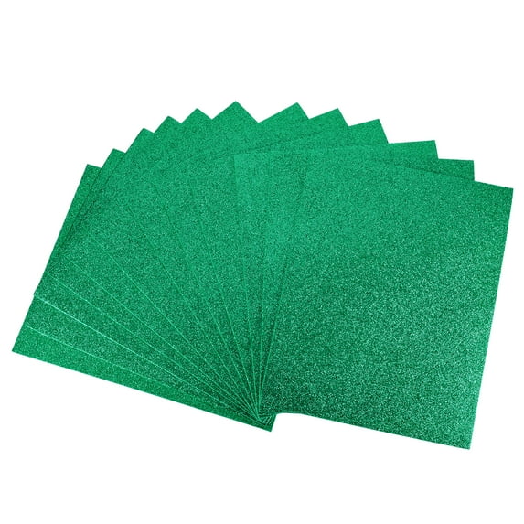 Uxcell Dark Green Glitter EVA Foam Sheets 11 x 8 Inch 2mm Thick for Crafts DIY 12 Pack