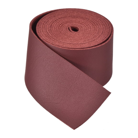 Uxcell Dark Red Faux Leather Strap 1.6 Inch Wide 78 Inch Long Flat Leather Belt Strip 1.3mm Thick