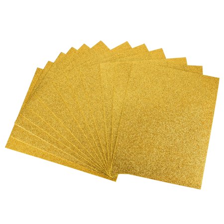 Uxcell Dark Yellow Glitter EVA Foam Sheets 11 x 8 Inch 2mm Thick for Crafts DIY 12 Pack