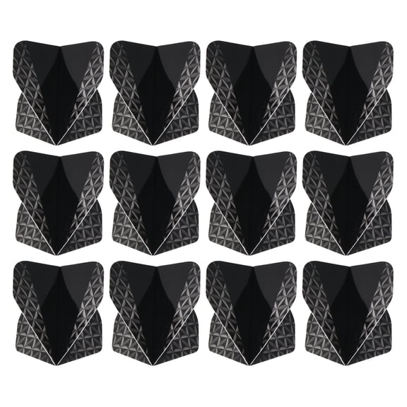 Uxcell Dart Flights, 12 Pack PET Standard Darts Accessories Geometric Style, Black, Gray