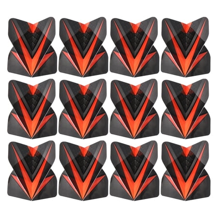Uxcell Dart Flights, 12 Pack PET Standard Darts Accessories V Style, Black, Orange