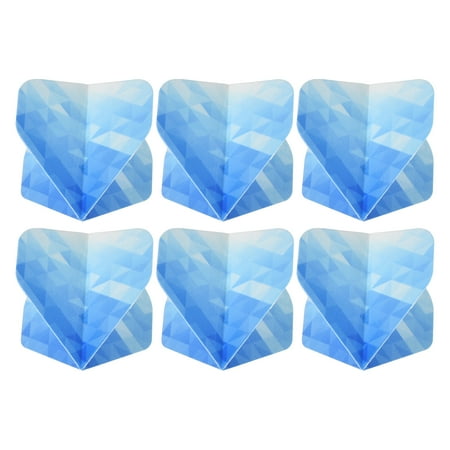 Uxcell Dart Flights, 6 Pack PET Standard Darts Accessories Geometric Style, Blue, White