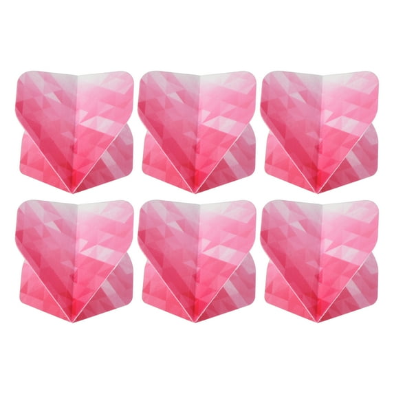 Uxcell Dart Flights, 6 Pack PET Standard Darts Accessories Geometric Style, Pink, White