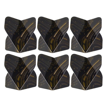 Uxcell Dart Flights, 6 Pack PET Standard Darts Accessories Mechanical Style, Black, Orange