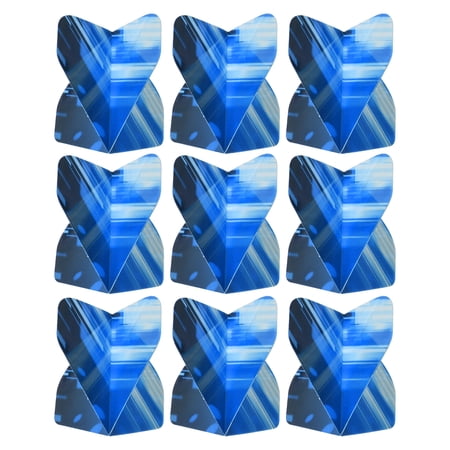 Uxcell Dart Flights, 9 Pack PET Standard Darts Accessories Thick Stripe Style, Black, Blue