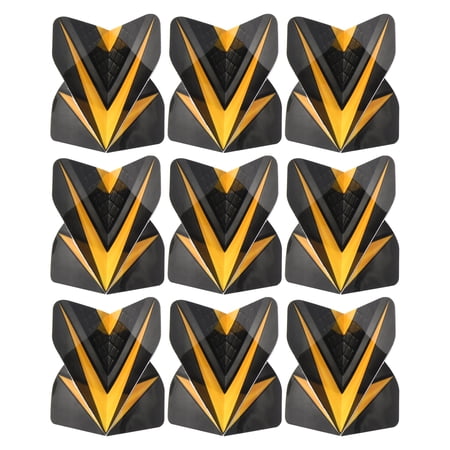 Uxcell Dart Flights, 9 Pack PET Standard Darts Accessories V Style, Black, Yellow
