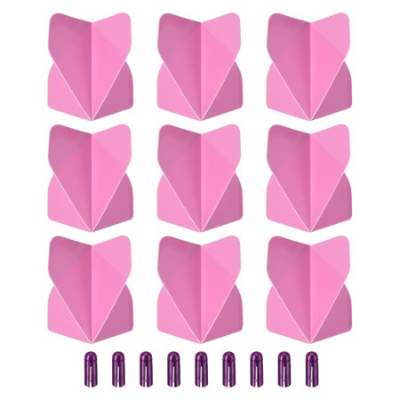 Uxcell Dart Flights & Accessories, 9 Sets Flights & 9 Flights Protectors, Light Purple