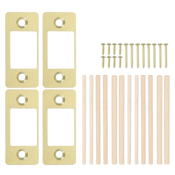 Uxcell Deadbolt Strike Plate, Adjustable Door Strike Plate with Screws Gold