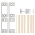 thumbnail image 1 of Uxcell Deadbolt Strike Plate, Adjustable Door Strike Plate with Screws Silver, 1 of 6