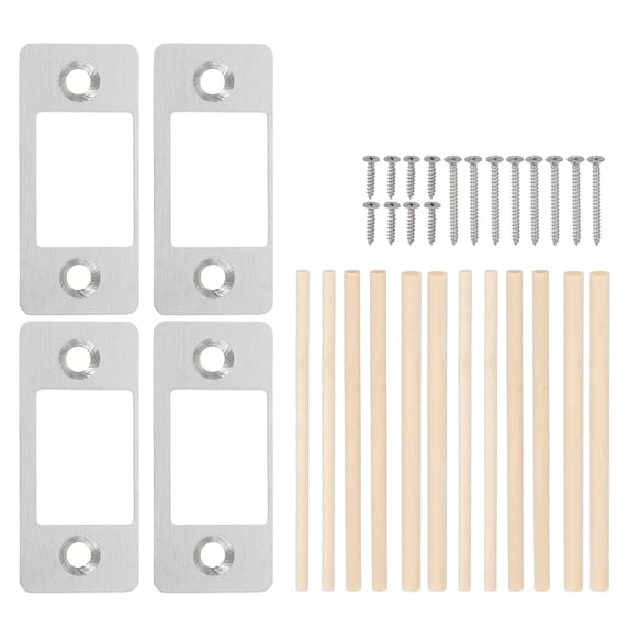 Uxcell Deadbolt Strike Plate, Adjustable Door Strike Plate with Screws Silver