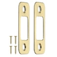 thumbnail image 1 of Uxcell Deadbolt Strike Plate, Round Corner Door Backplate Latch Strike Gold, 1 of 6