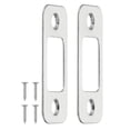 thumbnail image 1 of Uxcell Deadbolt Strike Plate, Round Corner Door Backplate Latch Strike Silver, 1 of 6