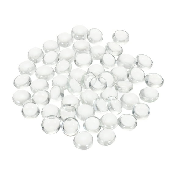 Uxcell Decorative Flat Glass Marbles 12-14mm Rock Vase Filler Clear, 50Pcs