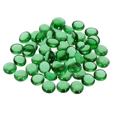 Uxcell Decorative Flat Glass Marbles 12-14mm Rock Vase Filler Green for Decor, 50Pcs