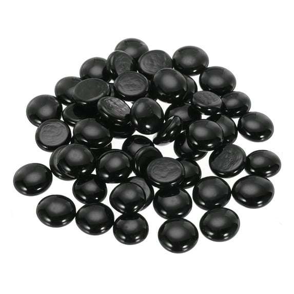 Uxcell Decorative Flat Glass Marbles 17-19mm Rock Vase Filler Black for Decor, 100Pcs
