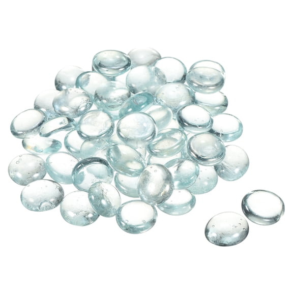 Uxcell Decorative Flat Glass Marbles 0.67''-0.75'' Rock Vase Filler Clear for Fish Tank Table Scatter Decor 50 Pcs