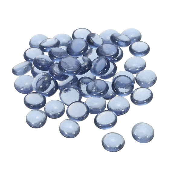 Uxcell Decorative Flat Glass Marbles 17-19mm Rock Vase Filler Gray for Fish Tank Table Scatter Decor, 50Pcs