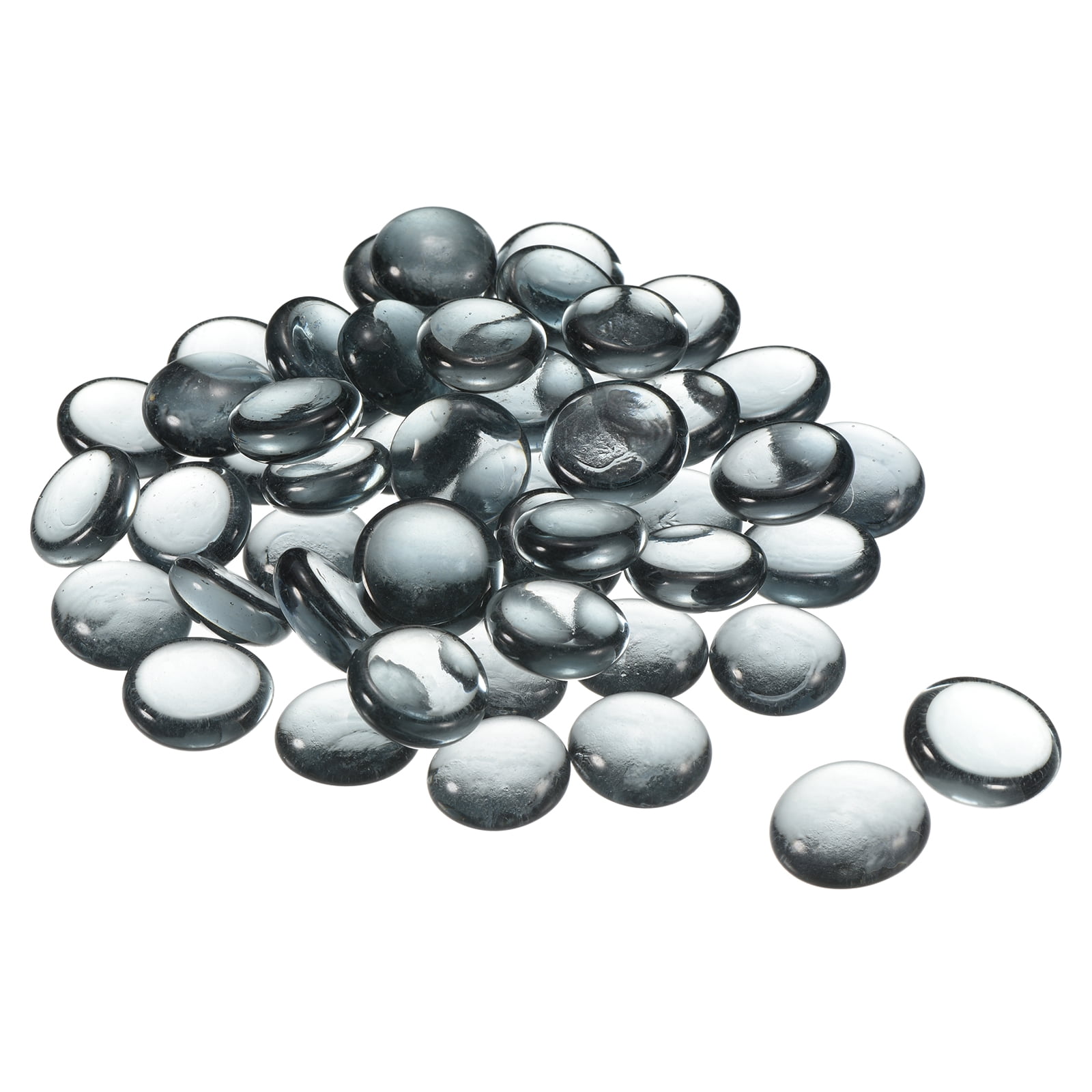 Uxcell Decorative Flat Glass Marbles 17-19mm Rock Vase Filler Gray