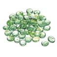 thumbnail image 1 of Uxcell Decorative Flat Glass Marbles 17-19mm Rock Vase Filler Petal Green for Fish Tank Table Scatter Decor, 50 Pcs, 1 of 5