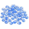 thumbnail image 1 of Uxcell Decorative Flat Glass Marbles 0.67 inch-0.75 inch Rock Vase Filler for Fish Tank Petal Sky Blue 50 Pcs, 1 of 5