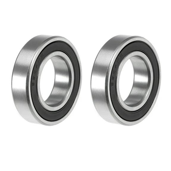 Uxcell Deep Groove Ball Bearing Double Sealed ABEC-3 Z1 Bearings Metal Silver Tone 2pcs 0.79''x1.46''x0.35''