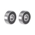 thumbnail image 1 of Uxcell Deep Groove Ball Bearing Double Sealed P6 Z1 Bearings Metal Silver Tone 2pcs 0.31''x0.87''x0.28'', 1 of 3