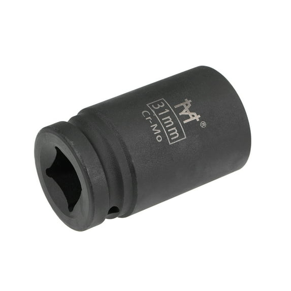Uxcell Deep Impact Socket 3/4" Drive 31mm 6Point Chrome Molybdenum Steel Black
