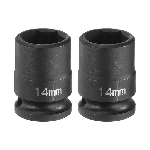 Uxcell 2pcs Deep Impact Socket 3/8" Drive by 14mm Metric 6 Point Socket 30mm Long