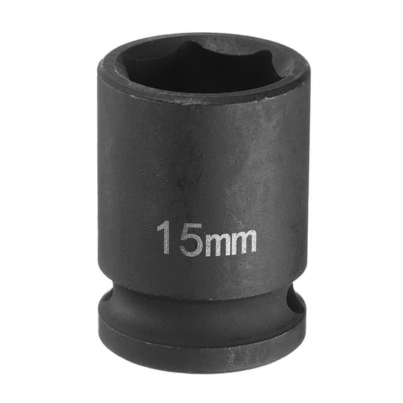 Uxcell Deep Impact Socket 3/8" Drive by 15mm Metric 6 Point Socket 30mm Long