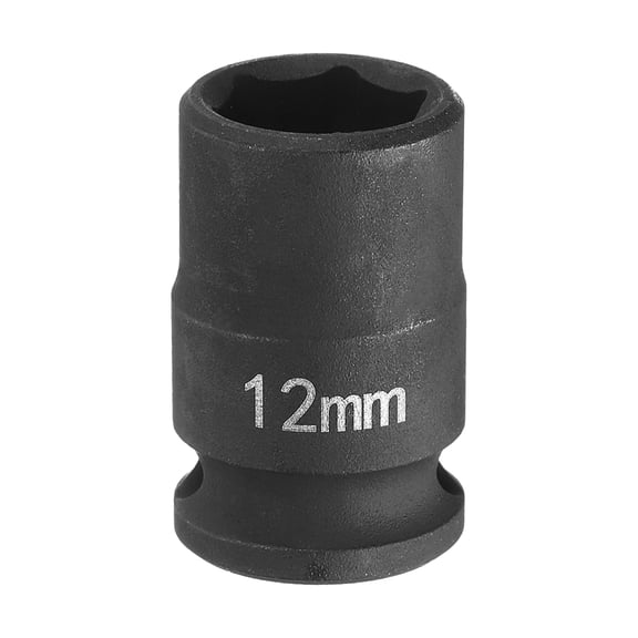 Uxcell Deep Impact Socket 3/8" Drive by 12mm Metric 6 Point Socket 30mm Long