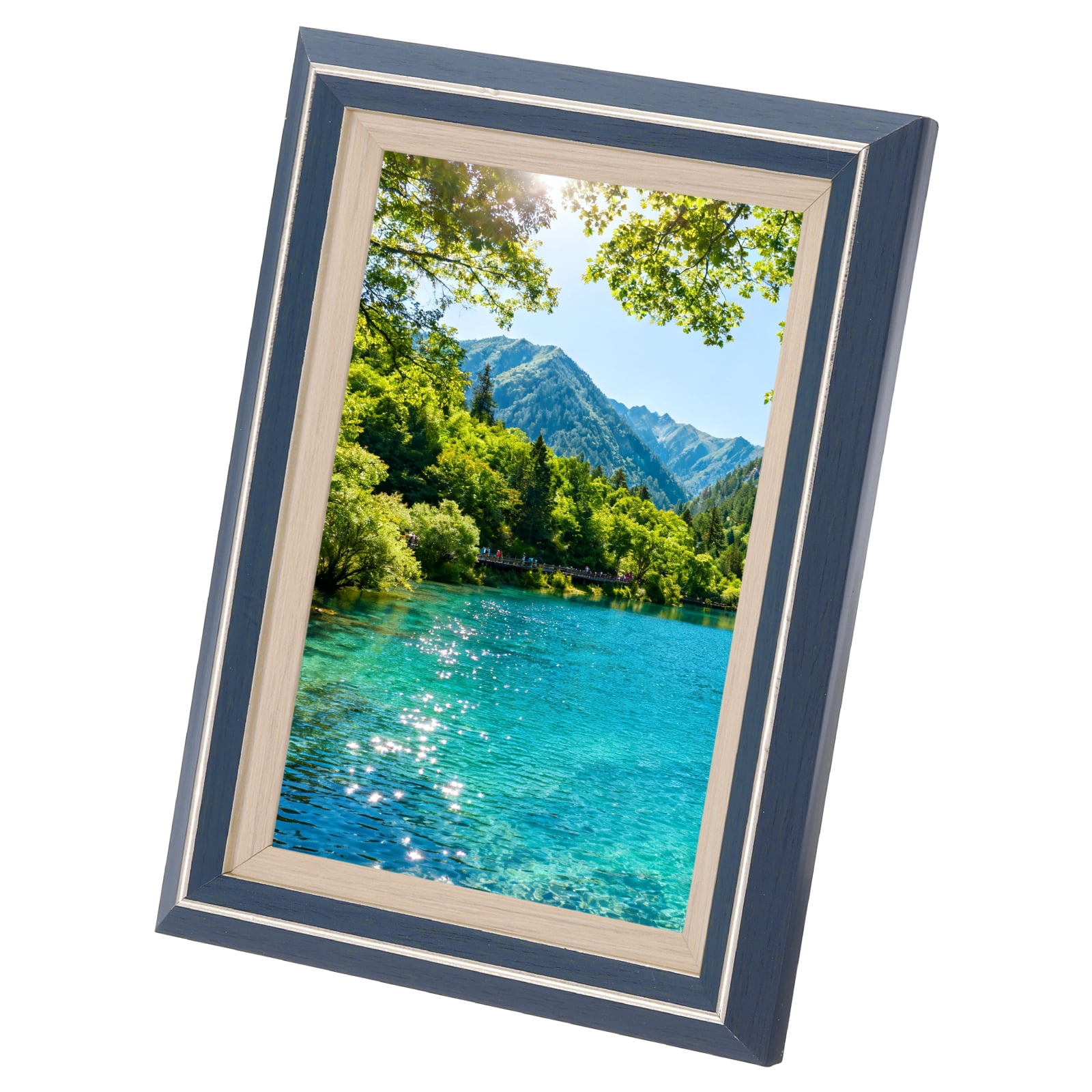 Uxcell Deep Sea Blue Rectangle Photo Frame, 7.1x5.2 Inch Resin Photo ...