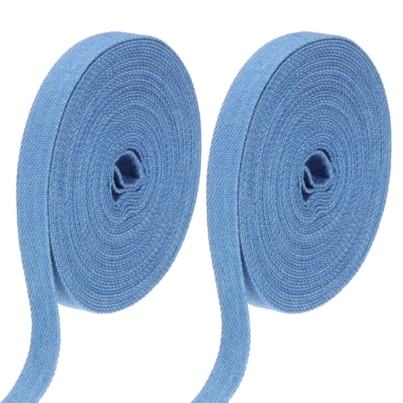 Uxcell 3/8" Denim Ribbon, 2 Roll Total 11 Yard Layering Jean Fabric Craft Pure Color Strip for Bow DIY Making Hair Clip Garment Sewing Decorations, Blue
