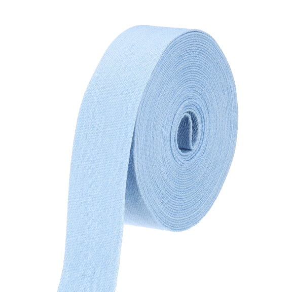 Uxcell 1" Denim Ribbon, 1 Roll 5.5 Yard Layering Jean Fabric Craft Pure Color Strip for Bow DIY Making Hair Clip Garment Sewing Decorations, Light Blue