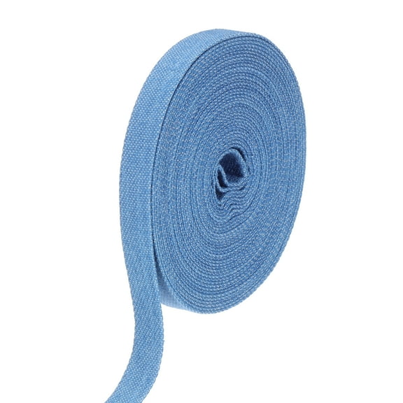 Uxcell 3/8" Denim Ribbon, 1 Roll 5.5 Yard Layering Jean Fabric Craft Pure Color Strip for Bow DIY Making Hair Clip Garment Sewing Decorations, Blue