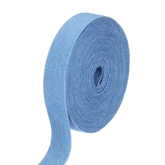 Uxcell 3/5" Denim Ribbon, 1 Roll 5.5 Yard Layering Jean Fabric Craft Pure Color Strip for Bow DIY Making Hair Clip Garment Sewing Decorations, Blue