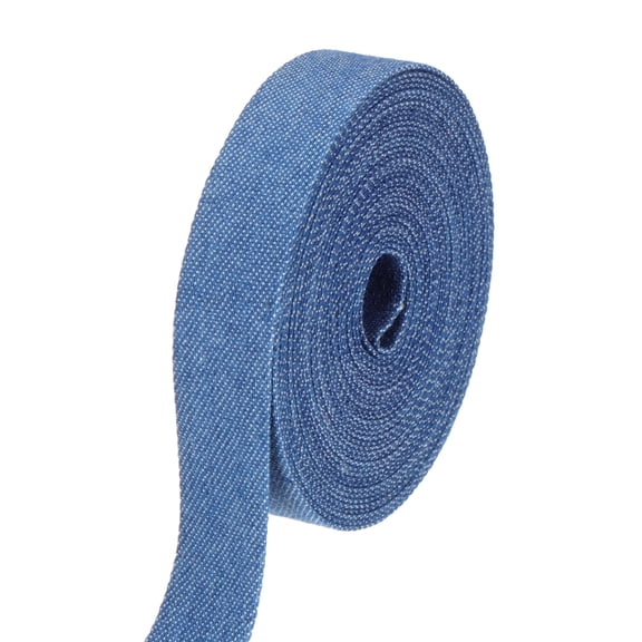 Uxcell 3/5" Denim Ribbon, 1 Roll 5.5 Yard Layering Jean Fabric Craft Pure Color Strip for Bow DIY Making Hair Clip Garment Sewing Decorations, Dark Blue