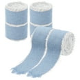 thumbnail image 1 of Uxcell Denim Ribbon, 6 Roll 1 Inch 2 Yard Jean Fabric Ribbon Rustic Handmade Frayed Fringe Cloth Ribbon for Gift Wrapping, Wedding Invitations, Light Blue, 1 of 7