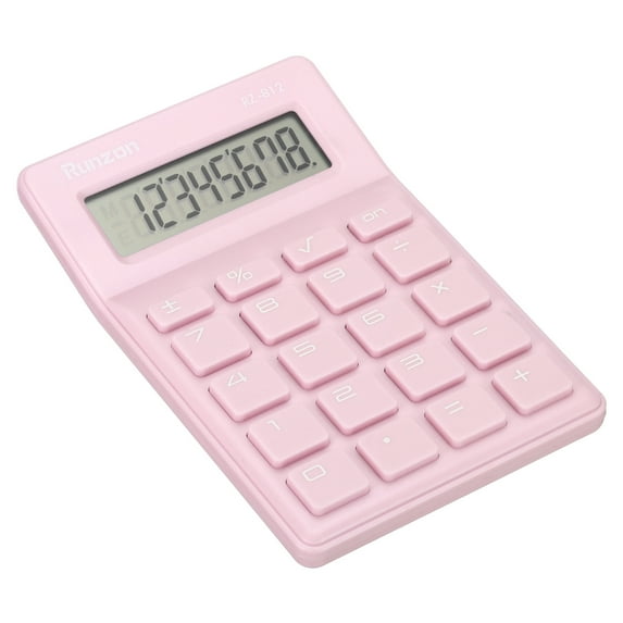 Uxcell Desk Basic Cute Calculator, Desktop Calculators Battery Powered with 8 Digit Style 2, Pink
