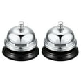 thumbnail image 1 of Uxcell Desk Bell, 65mm(2.56") Dinner Bell for Restaurants Hotel, Service Bell, Silver, 1 of 5